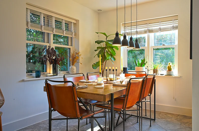 Bright living room photographed for a holiday let listing
