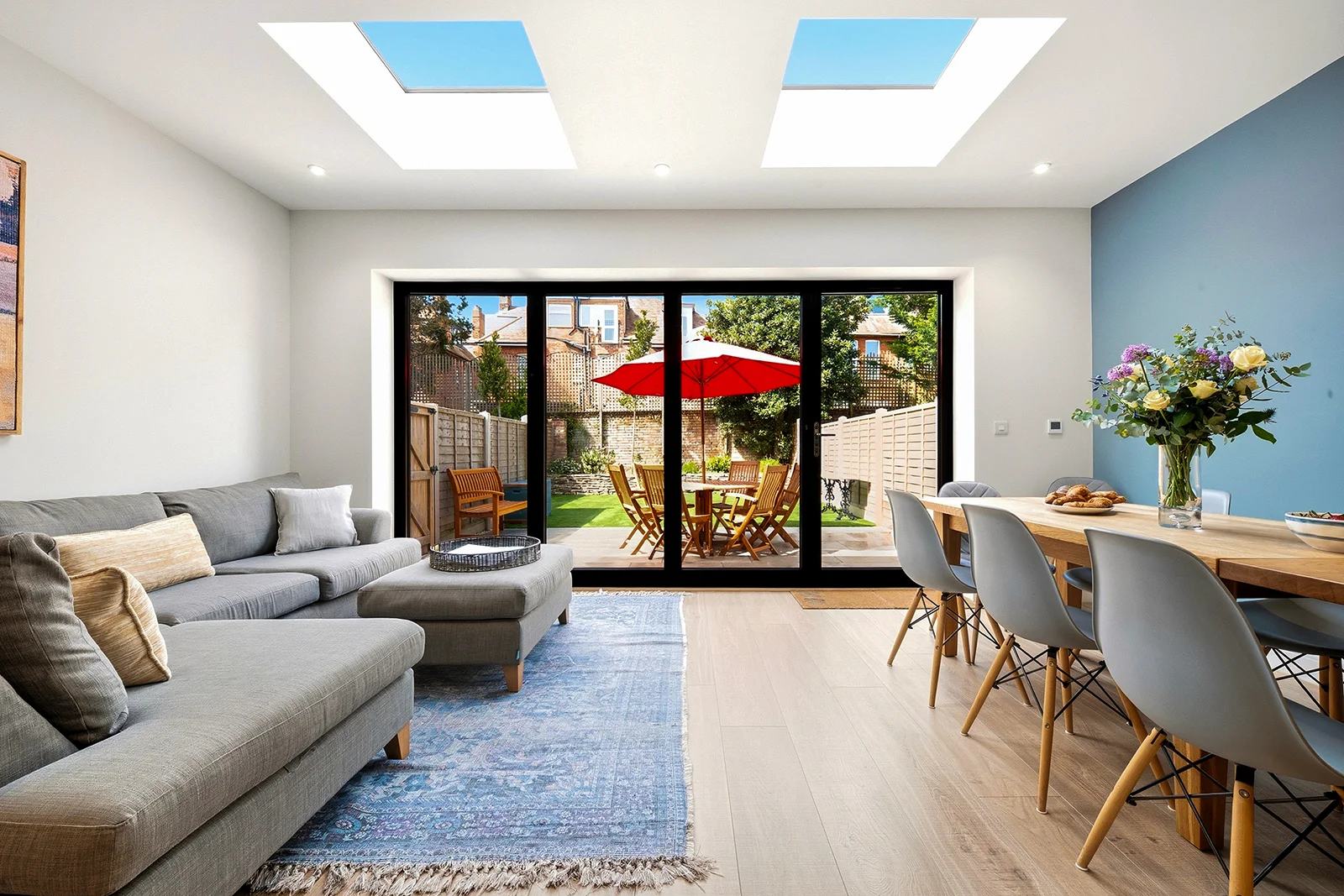 Open-plan holiday-let interior photographed for a complete Airbnb gallery