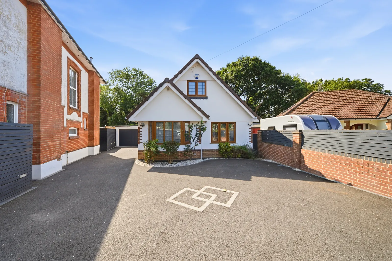 Detached Bournemouth Airbnb exterior and driveway