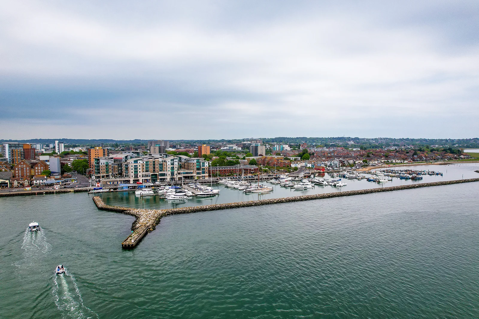 Aerial view of a coastal Dorset holiday let setting