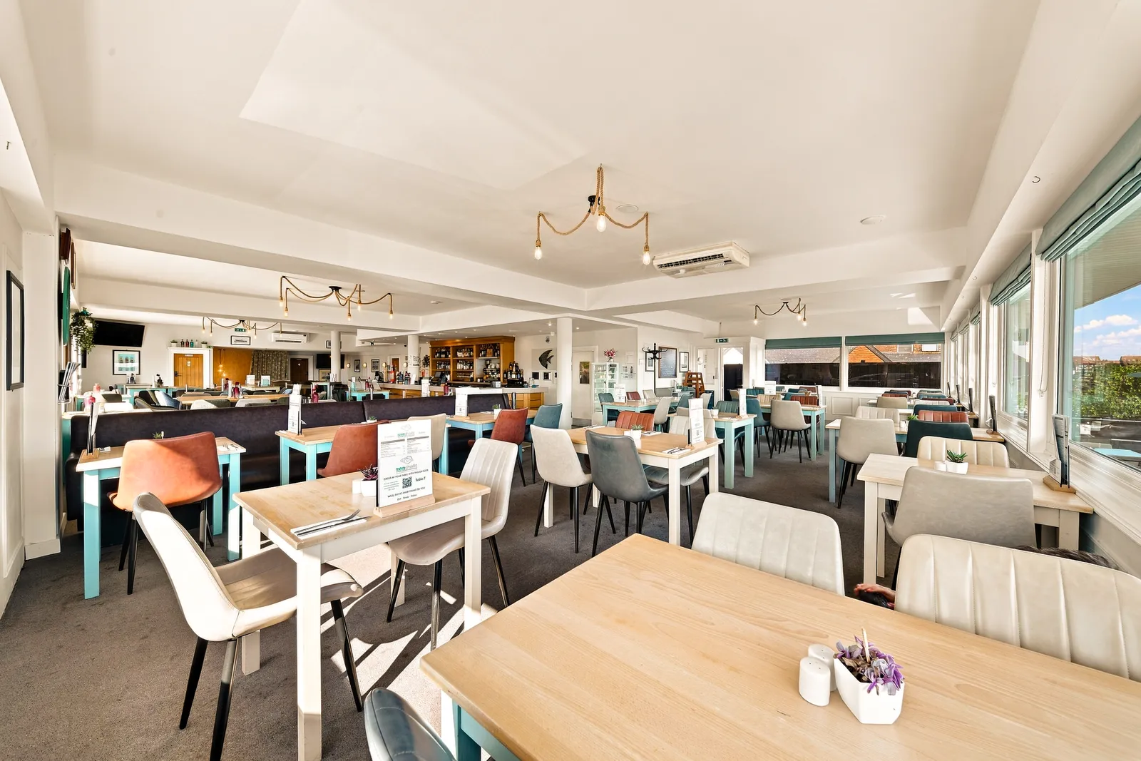 Bright dining room at Seashells in Hythe