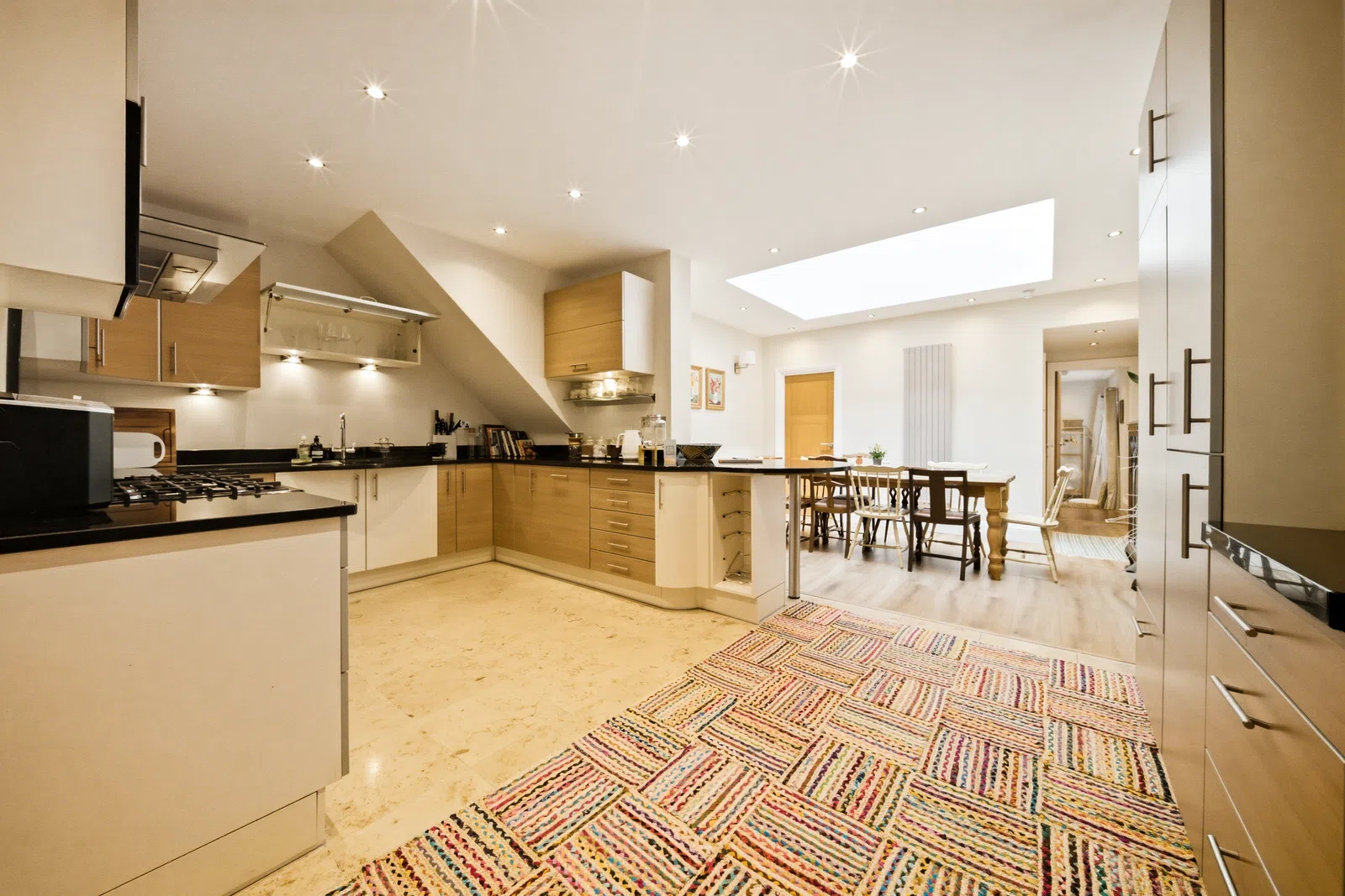 Southampton serviced apartment kitchen and dining area photographed for property marketing